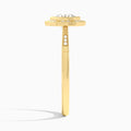 Round Mirabelle Antique Halo Lab Diamond Engagement Ring In 18K Yellow Gold, Side View