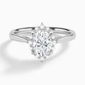 Oval Clementine Halo Lab Grown Diamond Engagement Ring In Platinum - Lucenjuri