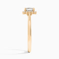 Asscher Clementine Halo Lab Diamond Engagement Ring In 14K Rose Gold, Side View