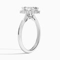 Marquise Clementine Halo Lab Diamond Engagement Ring In 18K White Gold, Angle View