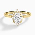 Oval Clementine Halo Lab Diamond Engagement Ring In 14K Yellow Gold - Lucenjuri