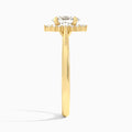 Oval Clementine Halo Lab Diamond Engagement Ring In 14K Yellow Gold, Side View