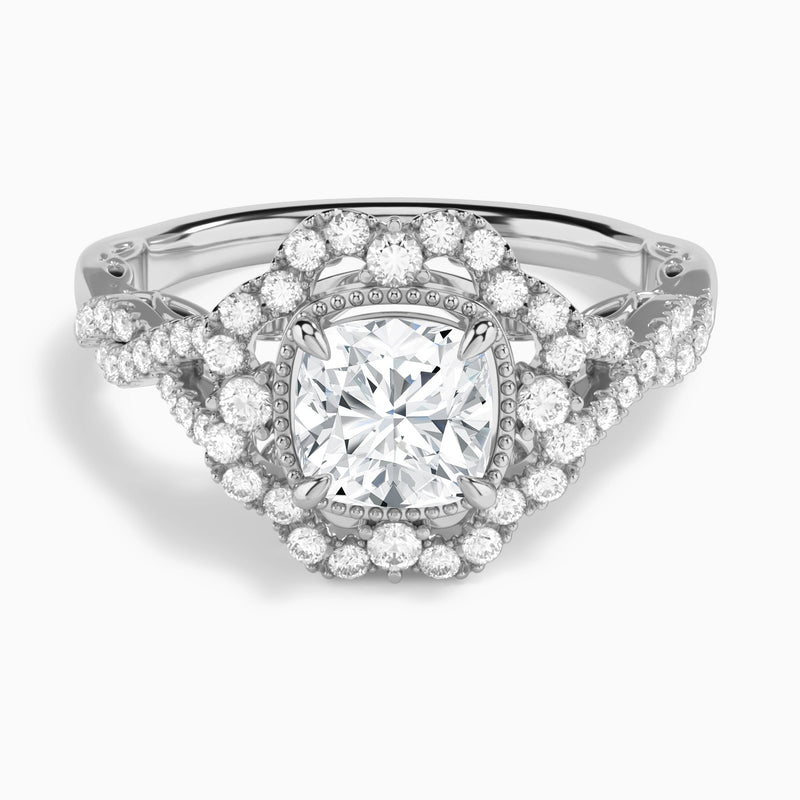 Emmeline Vintage Halo Diamond Engagement Ring