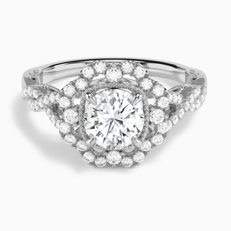 Emmeline Vintage Halo Diamond Engagement Ring