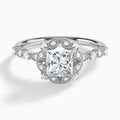 Princess Luxe Georgiana Halo Engagement Diamond Ring In Platinum - Lucenjuri