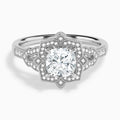 Cushion Luxe Ceriser Halo Lab Diamond Engagement Ring In 14K White Gold - Lucenjuri