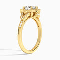 Cushion Luxe Ceriser Halo Lab Diamond Engagement Ring In 14K Yellow Gold, Angle View
