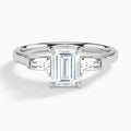 Emerald Timeless Trinity Lab Grown Diamond Engagement Ring In Platinum - Lucenjuri