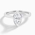 Marquise Vera Bezel Set Solitaire Diamond Engagement Ring In Platinum - Lucenjuri