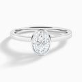 Oval Vera Bezel Set Solitaire Diamond Engagement Ring In Platinum - Lucenjuri