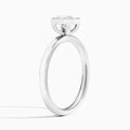 Oval Vera Bezel Set Solitaire Diamond Engagement Ring In Platinum, Angle View