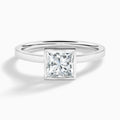 Princess Vera Bezel Set Solitaire Diamond Engagement Ring In Platinum - Lucenjuri