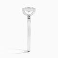 Radiant Vera Bezel Set Solitaire Diamond Engagement Ring In Platinum, Side View