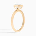 Asscher Vera Bezel Set Solitaire Diamond Engagement Ring In 14K Rose Gold, Angle View