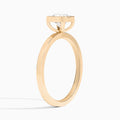 Cushion Vera Bezel Set Solitaire Diamond Engagement Ring In 14K Rose Gold, Angle View