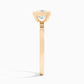 Cushion Vera Bezel Set Solitaire Diamond Engagement Ring In 14K Rose Gold, Side View