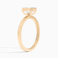 Emerald Vera Bezel Set Solitaire Diamond Engagement Ring In 14K Rose Gold, Angle View