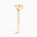 Heart Vera Bezel Set Solitaire Diamond Engagement Ring In 14K Rose Gold, Side View