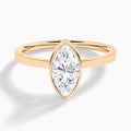 Marquise Vera Bezel Set Solitaire Diamond Engagement Ring In 14K Rose Gold - Lucenjuri