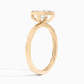 Marquise Vera Bezel Set Solitaire Diamond Engagement Ring In 14K Rose Gold, Angle View