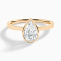 Pear Vera Bezel Set Solitaire Diamond Engagement Ring In 14K Rose Gold - Lucenjuri