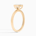 Pear Vera Bezel Set Solitaire Diamond Engagement Ring In 14K Rose Gold, Angle View