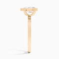 Pear Vera Bezel Set Solitaire Diamond Engagement Ring In 14K Rose Gold, Side View