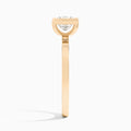 Princess Vera Bezel Set Solitaire Diamond Engagement Ring In 14K Rose Gold, Side View