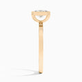 Radiant Vera Bezel Set Solitaire Diamond Engagement Ring In 14K Rose Gold, Side View