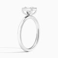 Radiant Vera Bezel Set Solitaire Diamond Engagement Ring In 18K White Gold, Angle View