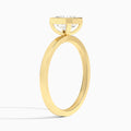 Asscher Vera Bezel Set Solitaire Diamond Engagement Ring In 18K Yellow Gold, Angle View