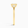Asscher Vera Bezel Set Solitaire Diamond Engagement Ring In 18K Yellow Gold, Side View