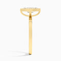 Marquise Vera Bezel Set Solitaire Diamond Engagement Ring In 18K Yellow Gold, Side View