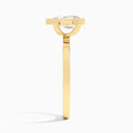 Pear Vera Bezel Set Solitaire Diamond Engagement Ring In 18K Yellow Gold, Side View
