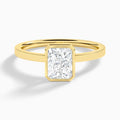 Radiant Vera Bezel Set Solitaire Diamond Engagement Ring In 18K Yellow Gold - Lucenjuri
