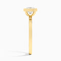Round Vera Bezel Set Solitaire Diamond Engagement Ring In 18K Yellow Gold, Side View