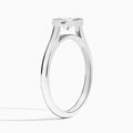 Marquise Alma East-West Bezel Solitaire Diamond Engagement Ring In Platinum, Angle View