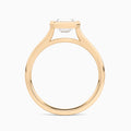 Emerald Alma East-West Bezel Solitaire Diamond Engagement Ring In 14K Rose Gold, Profile View