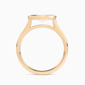 Marquise Alma East-West Bezel Solitaire Diamond Engagement Ring In 14K Rose Gold, Profile View