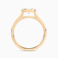 Oval Alma East-West Bezel Solitaire Diamond Engagement Ring In 14K Rose Gold,, Profile View