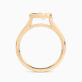 Pear Alma East-West Bezel Solitaire Diamond Engagement Ring In 14K Rose Gold, Profile View