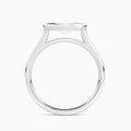 Marquise Alma East-West Bezel Solitaire Diamond Engagement Ring In 18K White Gold, Profile View