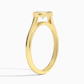 Marquise Alma East-West Bezel Solitaire Diamond Engagement Ring In 18K Yellow Gold, Angle View