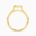 Oval Alma East-West Bezel Solitaire Diamond Engagement Ring In 18K Yellow Gold,, Profile View