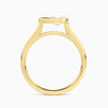 Pear Alma East-West Bezel Solitaire Diamond Engagement Ring In 18K Yellow Gold, Profile View