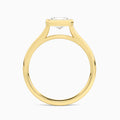 Radiant Alma East-West Bezel Solitaire Diamond Engagement Ring In 18K Yellow Gold, Profile View