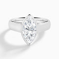 Marquise Alma 4mm Bezel Solitaire Diamond Engagement Ring In Platinum - Lucenjuri