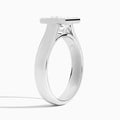 Princess Alma 4mm Bezel Solitaire Diamond Engagement Ring In Platinum, Angle View