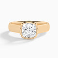 Cushion Alma 4mm Bezel Solitaire Diamond Engagement Ring In 14K Rose Gold - Lucenjuri