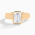 Emerald Alma 4mm Bezel Solitaire Diamond Engagement Ring In 14K Rose Gold - Lucenjuri